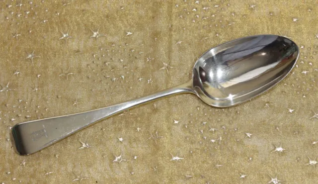 LARGE STERLING SILVER SERVING SOUP TABLESPOON- JOHN & HENRY LIAS, 1839 Crested