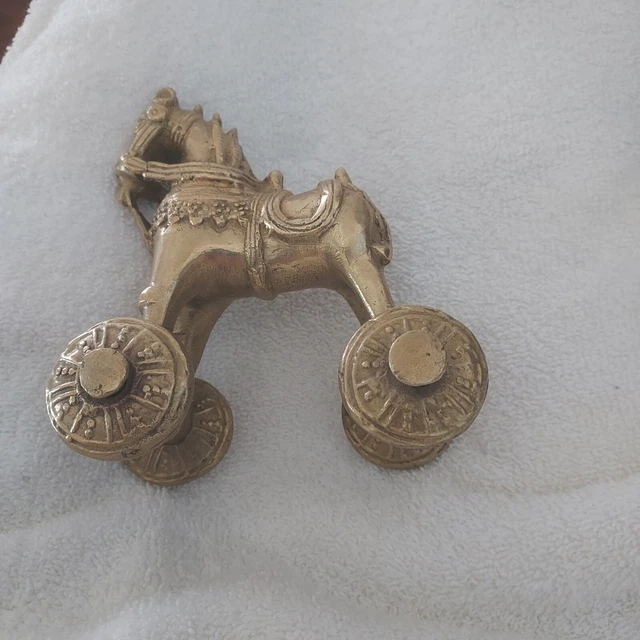 Horse,brass  On Wheels, 5"×4"