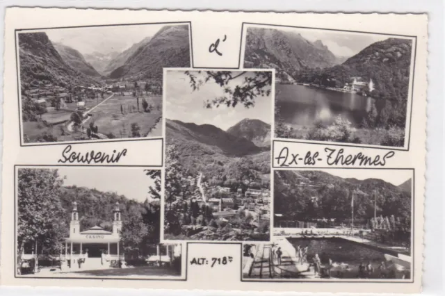 Carte Postale Noir & Blanc Cpsm Souvenir Ax-Les-Thermes
