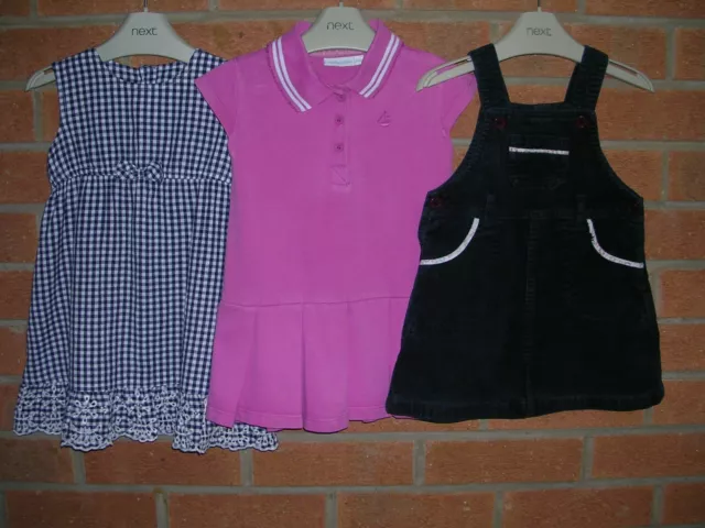 JOJO MAMAN BEBE Girls Summer Bundle Dress Dungarees Age 12-18 Months