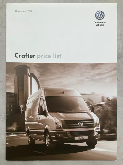 Volkswagen Crafter UK Market Van Price List Brochure - November 2014
