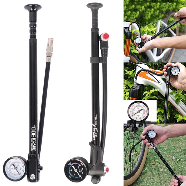 Pompe Amortisseur Vélo Haute Pression 300 PSI - Pour VTT, Route Et Moto - Valve Anti-Fuite