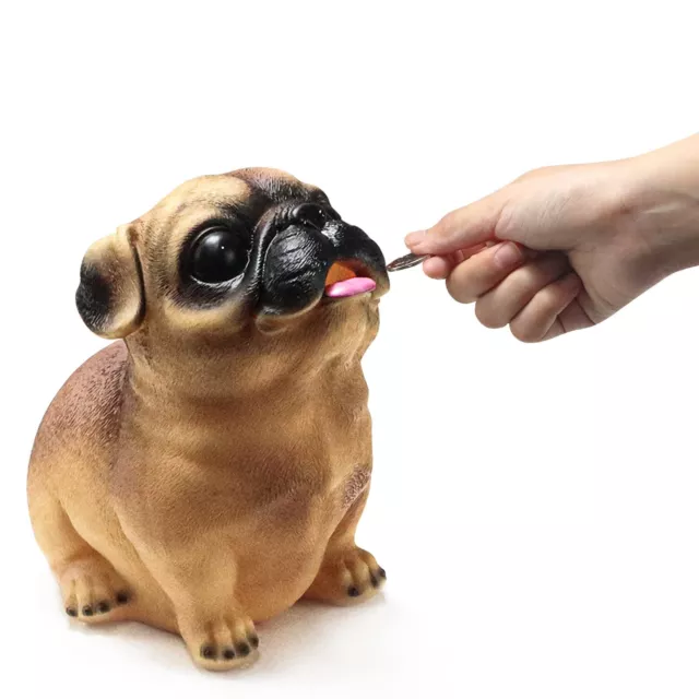 Kids Piggy Bank Cute Pug Dog Piggy Bank Feeding Shatterproof Coin Money Bank