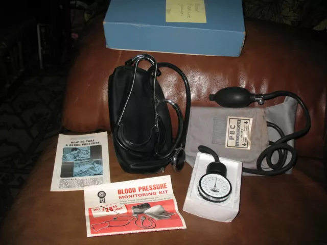 VINTAGE NELKIN BLOOD PRESSURE DEVICE paperwork & box