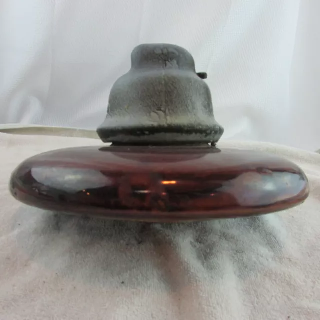 Vintage Suspension Disk Brown Ceramic Porcelain High Voltage PP Insulator 1939