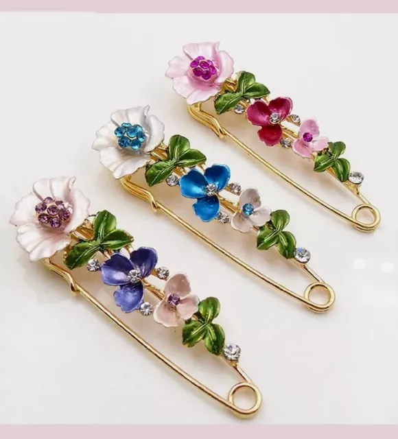 DIAMANTE CRYSTAL/COLOURS/HAT/SCARF/HIJAB HEAD Scarves Pins Brooch Jewellery  New £3.99 - PicClick UK
