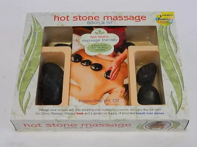 New Mud Puddle Hot Stone Massage Therapy Book & Kit Relaxation Basalt Stones Art