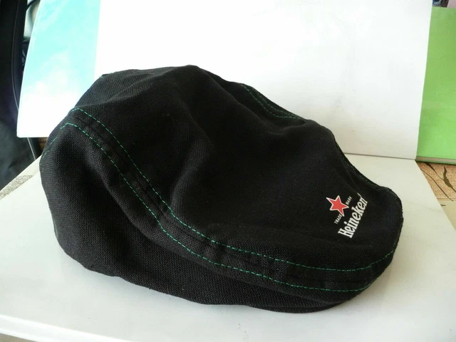 Heineken berretto cappello cofanetto nero verde pubblicità birra usata rara...