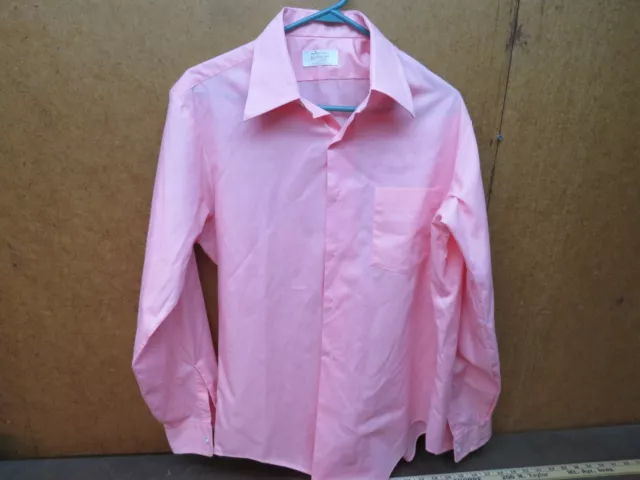 Men's Arrow Belmont Club 15 2 34 Pink Dress Shirt Business USA Sanforized