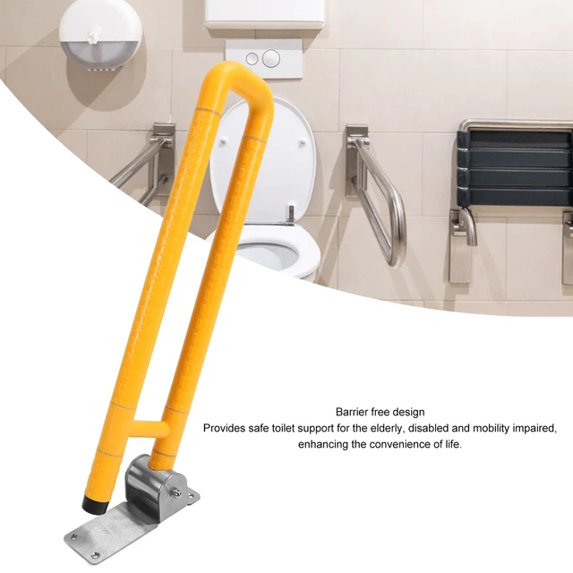 Barra pieghevole presa WC impugnatura a mano barra di supporto braccio flip up presa giallo nuovo 3