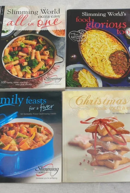 Slimming World Recipe Books x 4 Family £5 feasts Xmas All in One Glorious Food