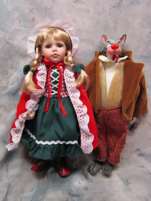 Collectible Duck House Heirloom Dolls Little Red Riding Hood & Wolf
