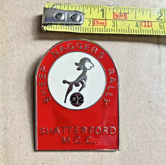 Motorcycle Rally Badge, Shatterford MCC, Sheepnaggers Rally, 2002