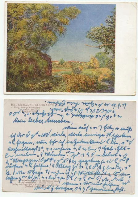 03458 - Alfred Sisley: Sunny Landscape - Old Postcard