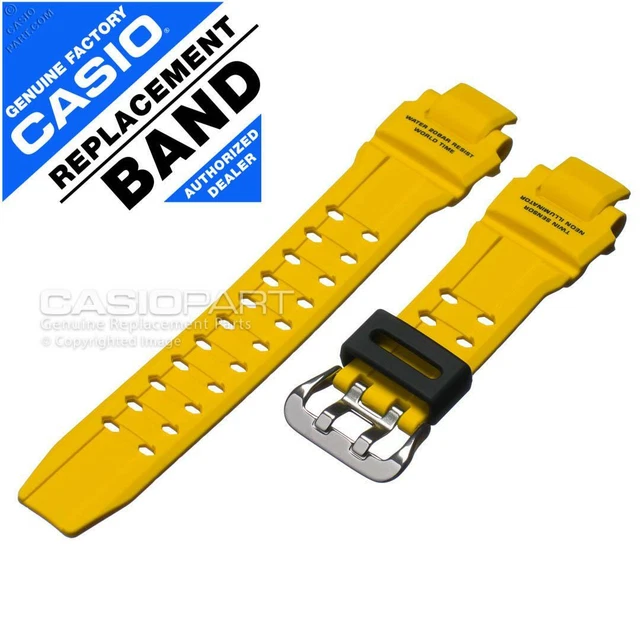 Genuine Casio Watch Band G-Shock Gravity Master GA-1000-9B Yellow Rubber Strap