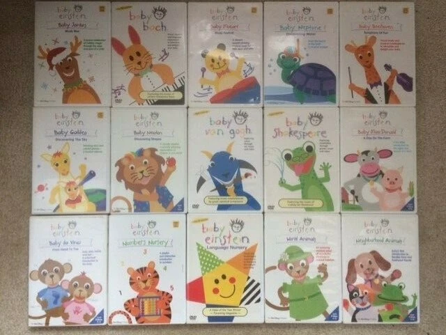 BABY EINSTEIN 15 DVD lot Animals Bach Galileo Gogh Nursery Newton Santa ...