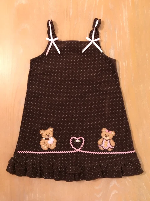 Girls Rare Too! Dress Brown & Pink Corduroy Jumper Sleeveless Size 5