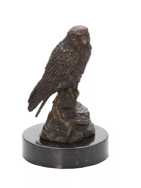 Bronzeskulptur Falke Vogel Bronze Figur Skulptur Jagd antik Stil sculpture hawk