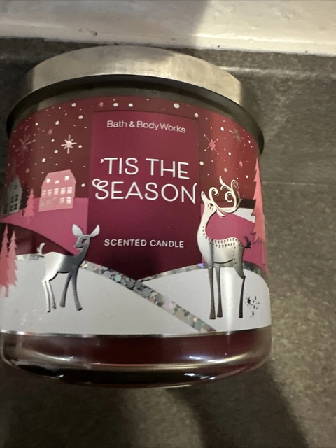 Bath & Body Works Tis The Season Large 3- Wick Candle 14.5 oz NEW !