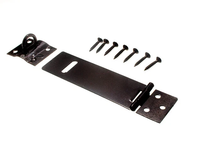 2 X Hasp Et Agrafe En Acier Noir – Type Fil Pour Cadenas 125 Mm – Onestopdiy