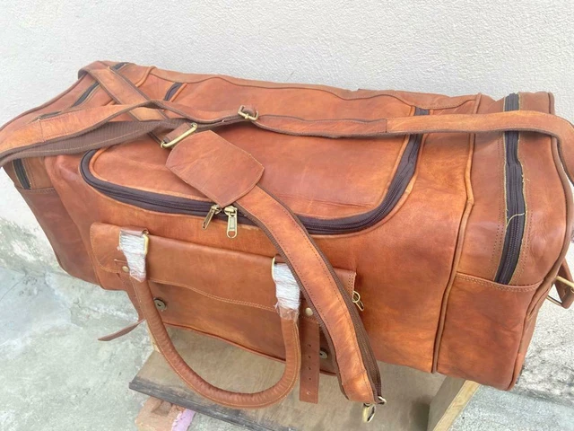 Sac de week-end de voyage en cuir extra large fait à la main pour homme