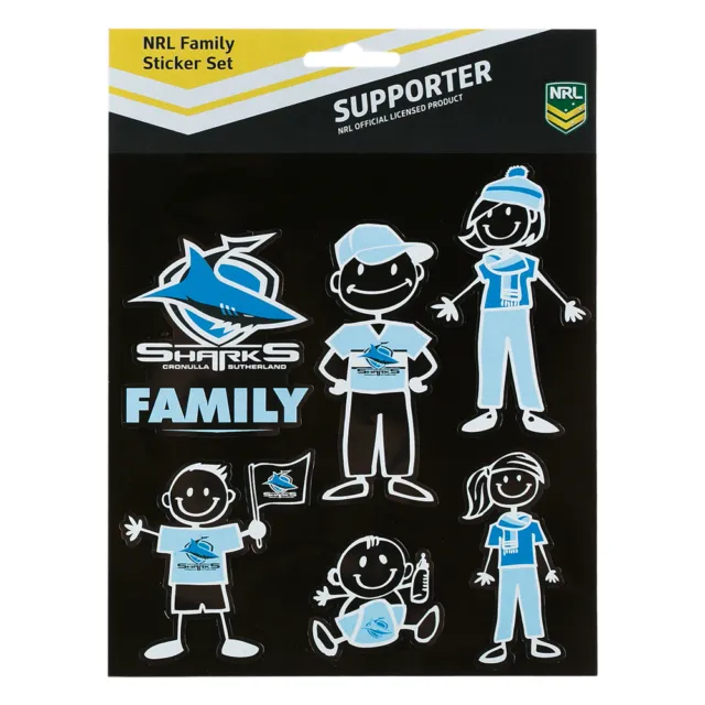 Licensed NRL Cronulla Sharks FAMILY Car Sticker Sheet Christmas Birthday Gift