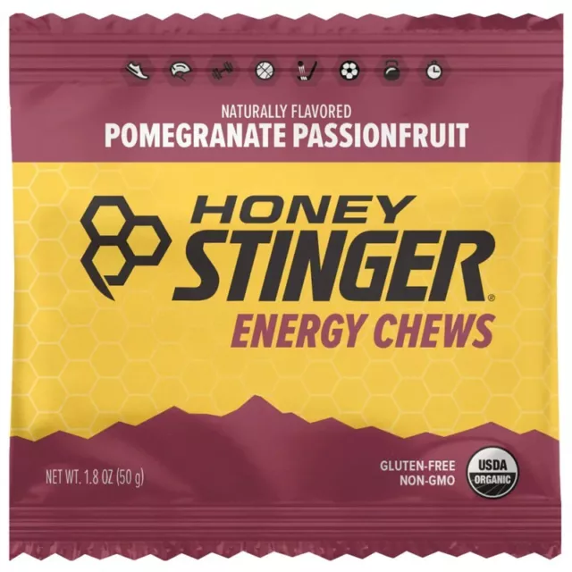 Masticables de energía orgánica Honey Stinger - Granada Pasiomelo - caja de 12 3