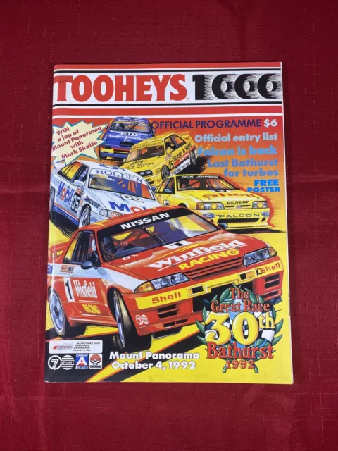 Tooheys Bathurst 1000 Official Programme 1992 V8 Supercars Mt Panorama