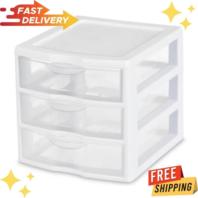 NEW! SMALL COMPACT Countertop 3 Drawer Desktop Storage Unit 17.99
