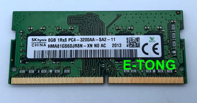 SK HYNIX 8GB x1 DDR4 3200MHZ HMA81GS6DJR8N-XN SODIMM Laptop RAM 260pin ...