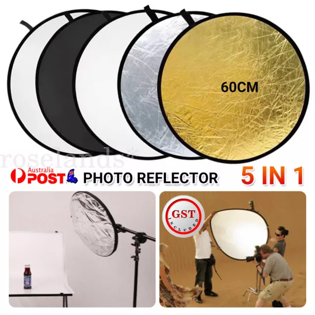 5in1 Photo Reflector Photography Studio Light Handhold Collapsible Portable Disc