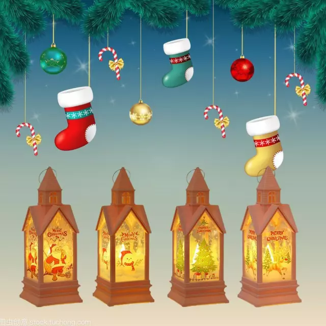 Christmas Wind Lanterns Led Electronic Candle Lights Ornament Decor Table R8R9