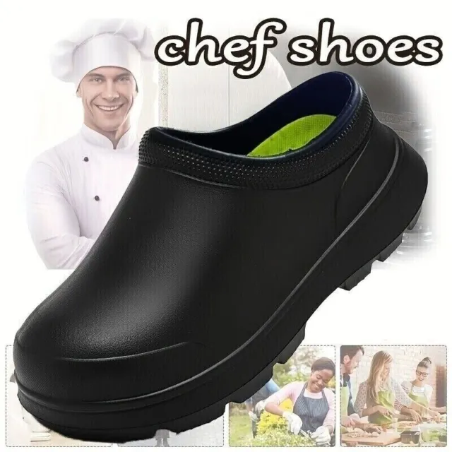 Men's Chef Clogs Waterproof Non-slip Oil-proof Wear-resistant Work Shoes