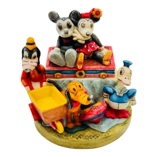 Disney Harmony Kingdom Vintage You Group Figure Trinket Box Mickey Goofy LE RARE