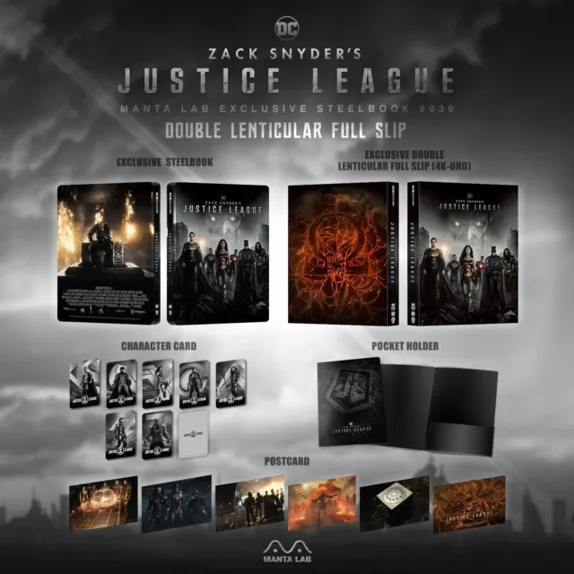 Zach Snyder's Justice League Steelbook Double Lenticular Manta Lab Exclusive