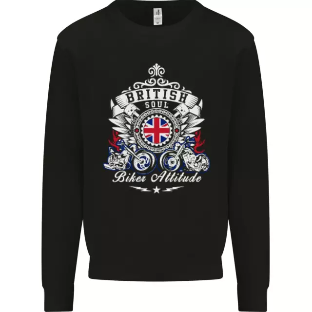 British Soul Biker Motorcycle Motorbike Mens Sweatshirt Jumper