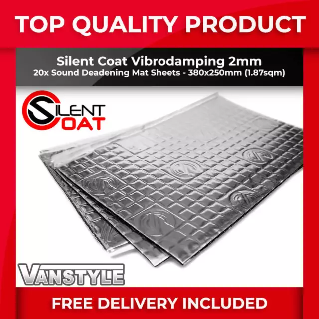 Sound Deadening Silent Coat 2Mm Volume Pack 20 Large Sheets Car Proofing Mat