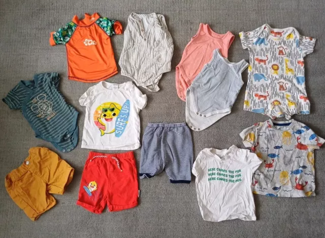 Massive Bundle Baby Boys 9-12 Months Clothes Spring Summer Shorts Tops