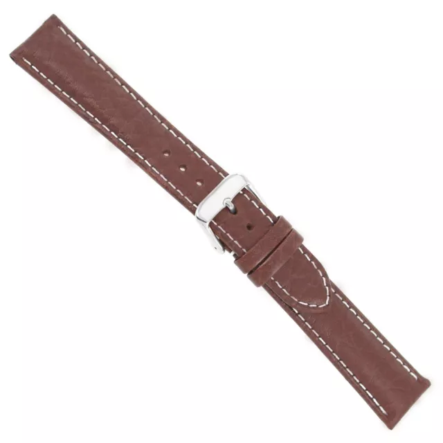 19mm deBeer Genuine Sports Leather Padded Brown Replacement Watch Band