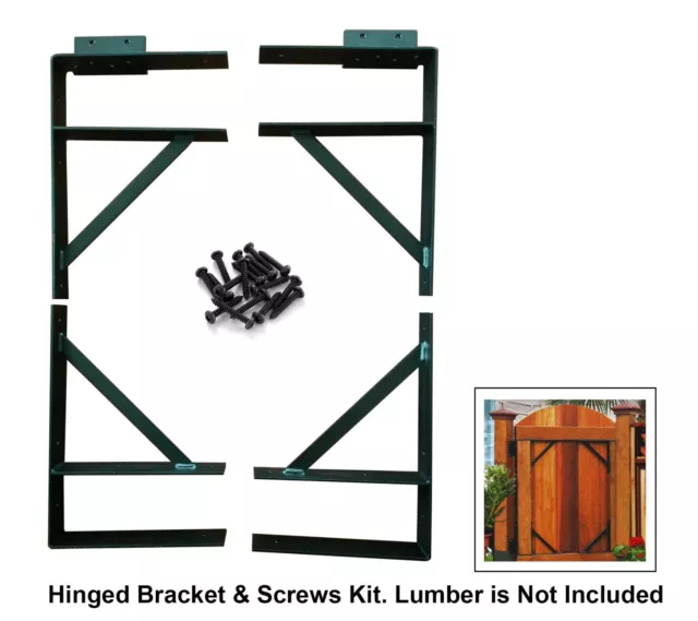 Easy Quick Install DIY Fence Gate Steel Frame Kit with Hinged Brackets & Screws