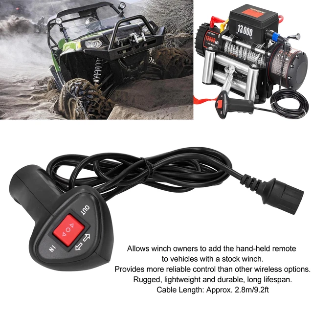 Car Electric Winch Remote Control Controller With 9.2ft Cable Part For Car Off