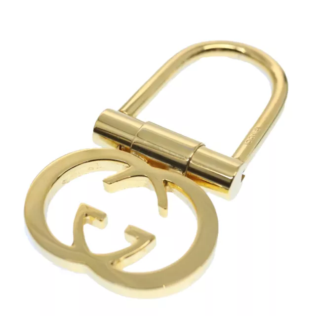 GUCCI Interlocking Key Ring metal Gold Tone Auth ac2581