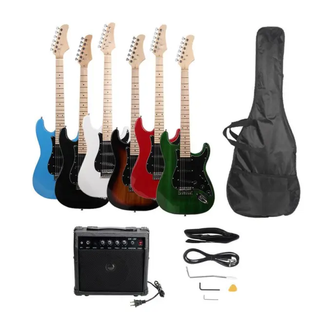 Full Size 39" 6 Colors Electric Guitar with Amp,Case,Accessories Pack Beginner