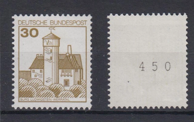 Bund 914 A I RM  gerade Nr. Burgen + Schlösser 30 Pf postfrisch alte Fluoreszenz