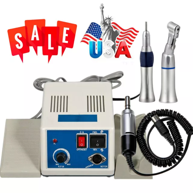 Dental Lab Marathon Electric Micromotor & 35K PRM Motor & Contra Angle Straight