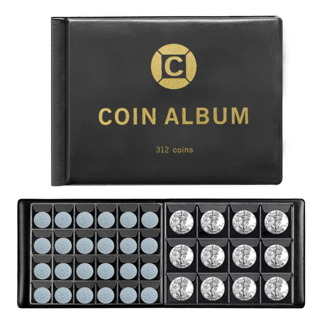 Coin Album, Coin Collection Holder, 312 Pockets