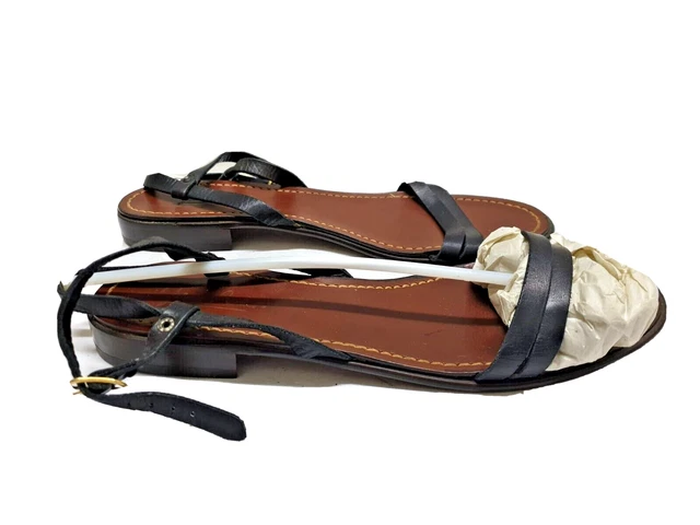💥SANDALI💥Estivi Donna Nero⭐100% PELLE⭐Slingback Sandals Damen Femme Mujer 40