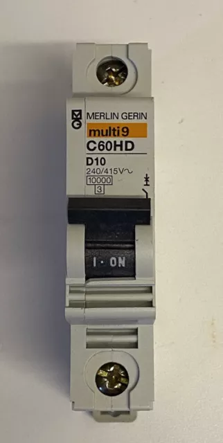 Merlin Gerin Multi9 C60HD 110 10A 1P Curve D MCB Circuit Breaker 10Amp Brand New