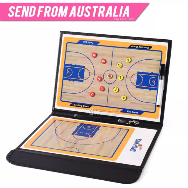 Foldable Basketball Coaching Board w/ Magnetic Number Pieces Marker Drill 4241