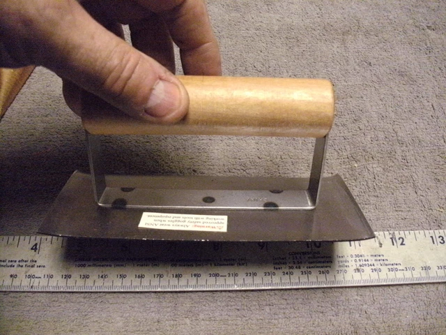 Unknown Brand  6" X 2 3/4" Concrete Groover Hand Tool, Never Used Wood Handle